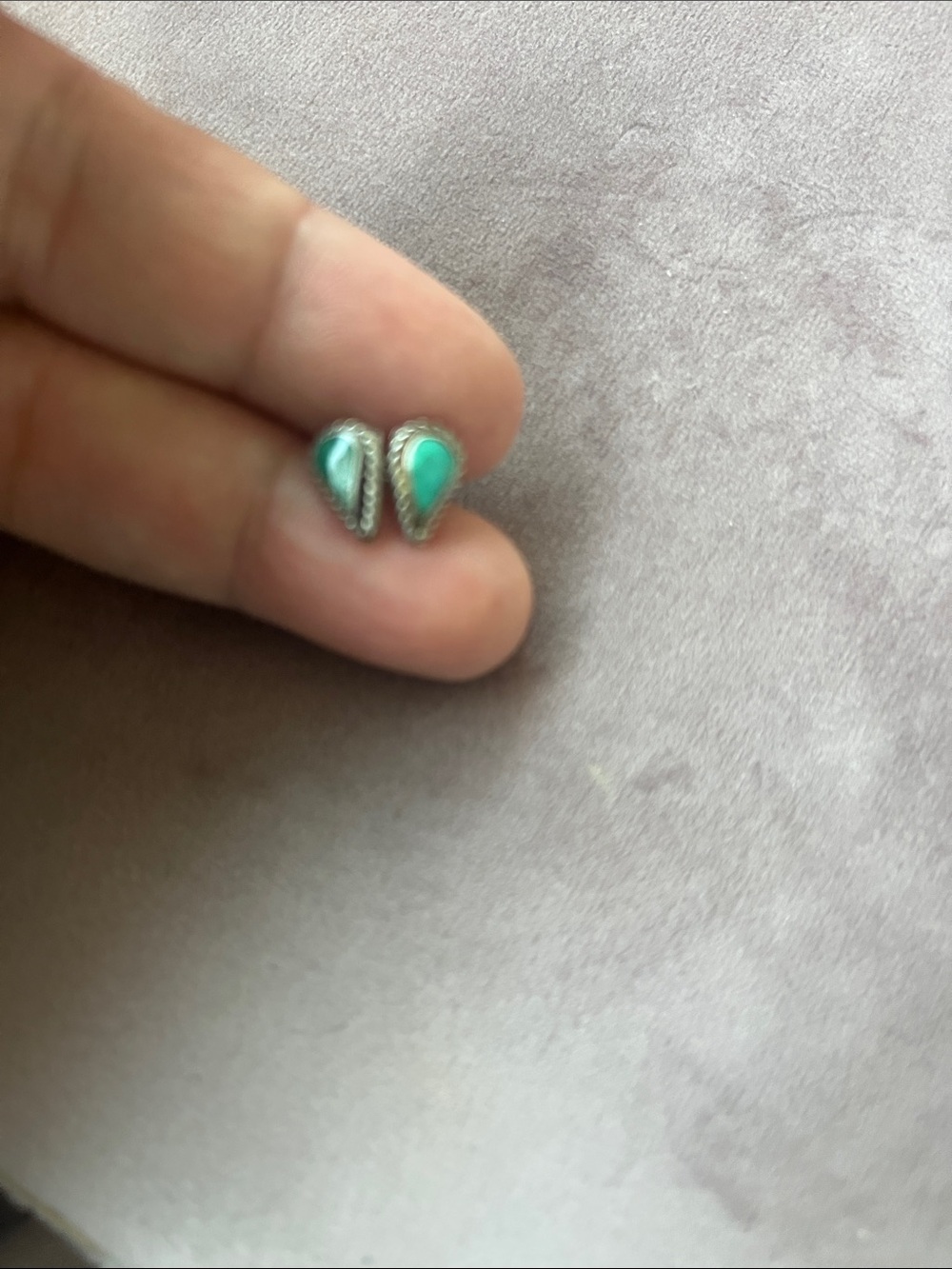 Sterling Silver Teardrop Turquoise Stud Earrings